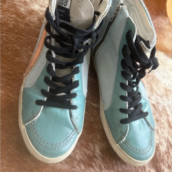 Golden Goose Slide Sneakers - Light Blue and Orange - Picture 3 of 4